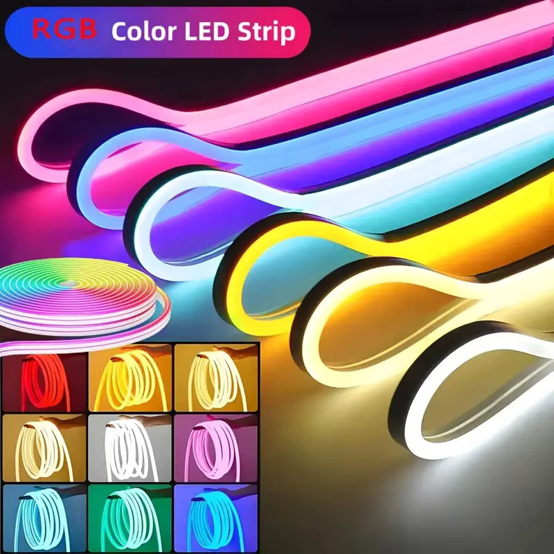 KcoiiFun RGB Neon LED-Streifen mit Bluetooth Musik-Sync, DC24V 3535 Wasserdichtes Neon-Seil-Licht für Innen- und Außendekoration mit EU-Stecker - Bild 2