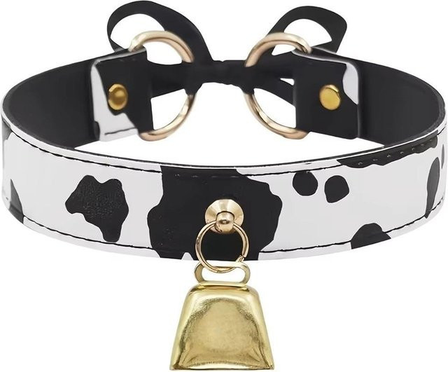 JTRkanago Halskette Leder, Gold, Kuhmuster, Damen - Bild 1