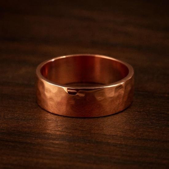 RoyalGemsJewels Bandring Kupfer, gehämmert, Roségold, Unisex - Bild 1