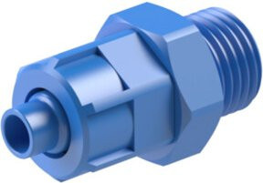 Riegler Gerade Einschraubverschraubung G 1/4 a. für Schlauch 12/9 mm aus POM in Blau - Bild 1