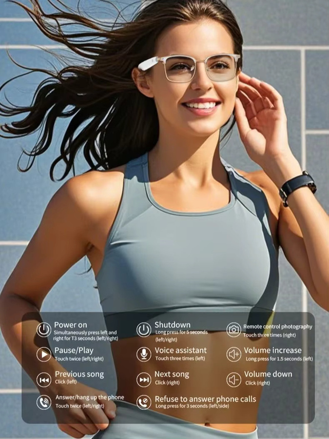 KOIPSSE Smart-Brille in Schwarz mit integrierten Lautsprechern und Dual-Touch-Funktion für Outdoor-Sport und Musikgenuss - Bild 6