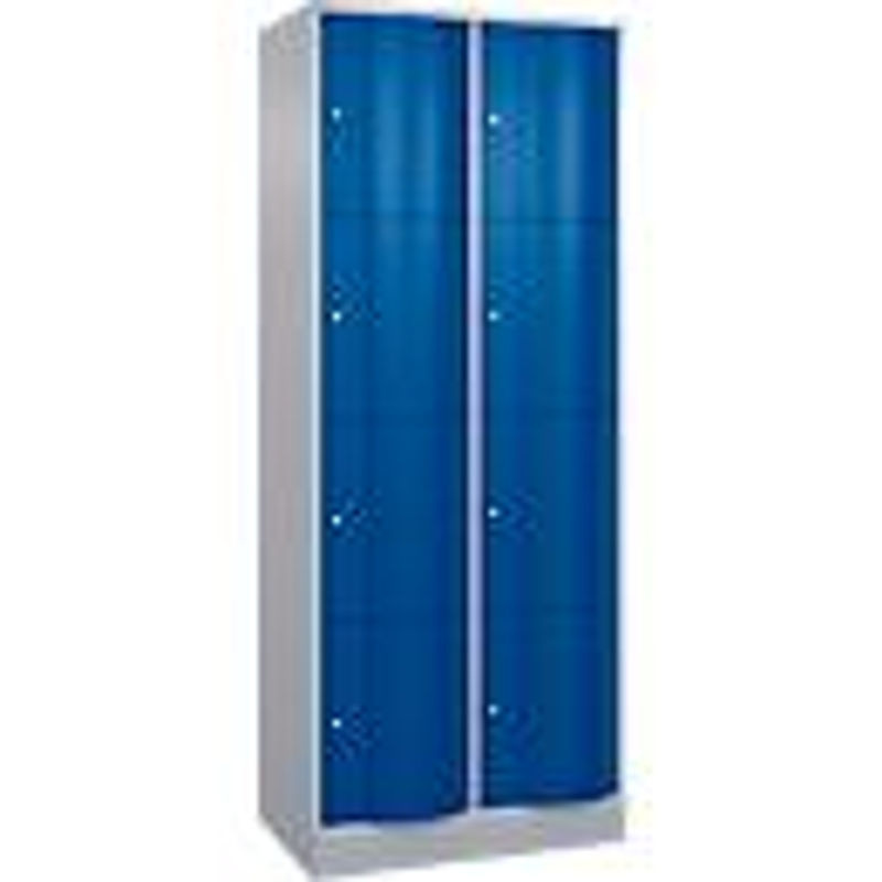 C+P Schließfachschrank Resisto mit 2 Abteilen und 8 Fächern, Weißaluminium/Enzianblau, B/T/H: 77,2 x 54,0 x 195,0 cm - Bild 3