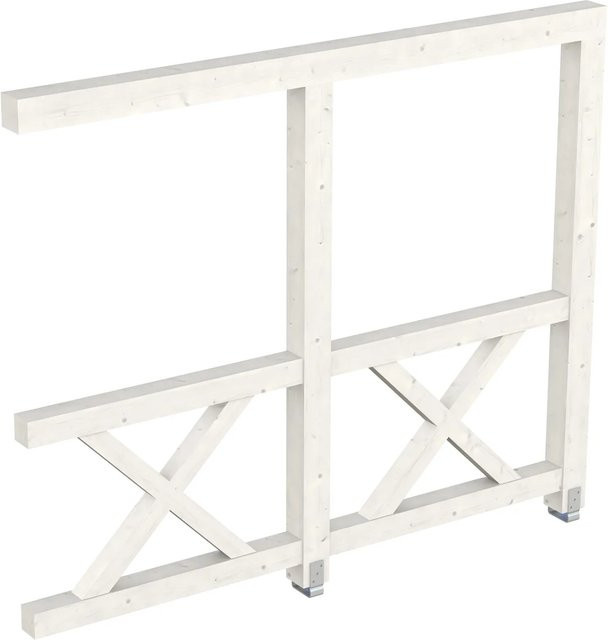 Skan Holz Seitenwand aus Fichte in Weiß, B/H: 255 x 210 cm - Bild 1