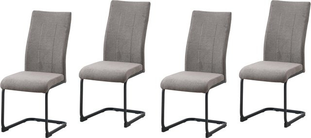 HTI-Living Esszimmerstuhl LennyP 4er-Set Braun mit Stoffbezug und Metallgestell - Bild 1