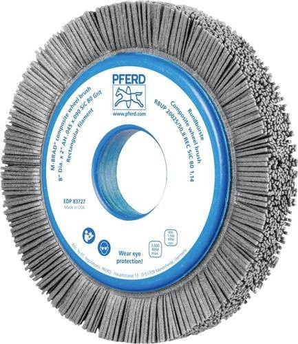 PFERD COMPOSITE Rundbürste RBUP für Winkelschleifer, SiC-Filament, Korn 80, Farbe Grau, Durchmesser: 200 mm, Bohrung: 50,8 mm, Filament-Ø: 1,14 mm - Bild 1