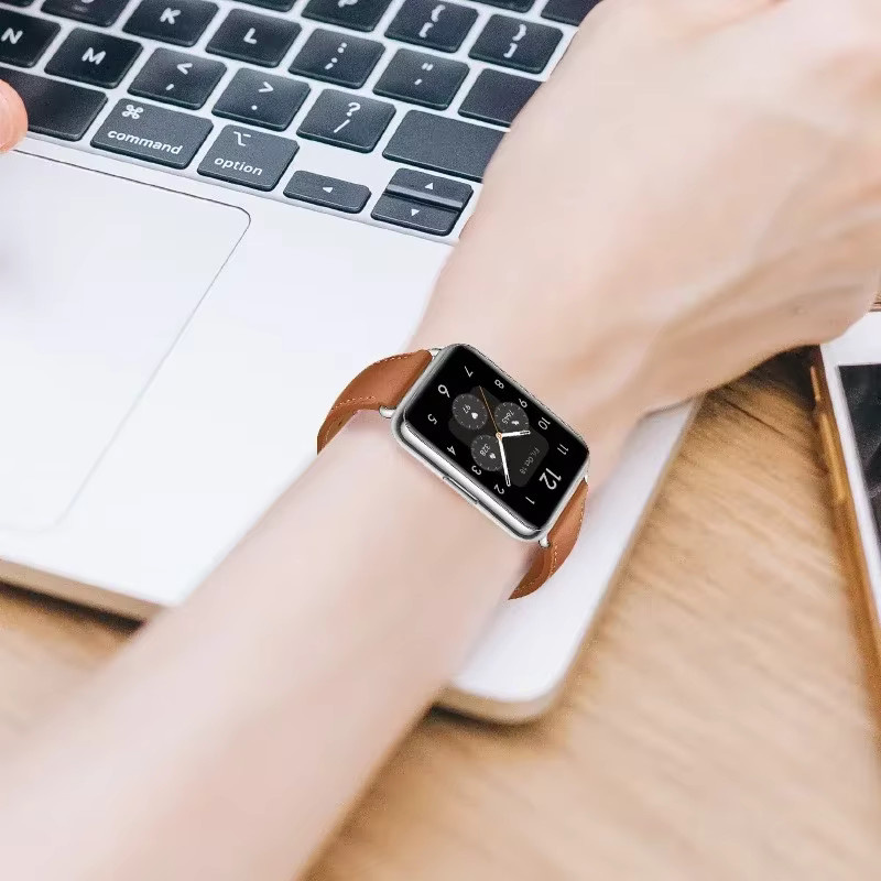 Uhrenarmband Leder, retro, Unisex, für Huawei Fit 3 Smartwatch - Bild 2