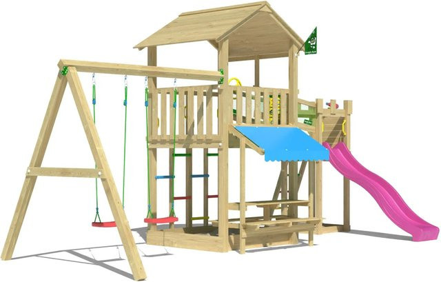 Jungle Gym Spielturm Cascade Holz Fuchsia - Bild 1