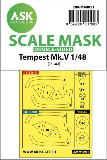 Eduard Tempest Mk.V, Double-sided express mask - Bild 1