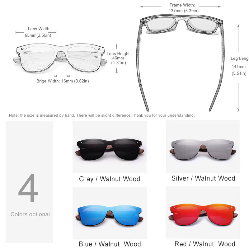 Kings even Sonnenbrille, Holz, Vollrand, braun, Unisex, polarisiert - Bild 4