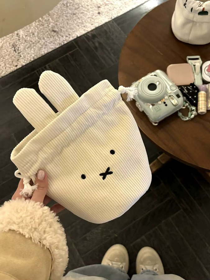 Miffy Kawaii Corduroy Bündeltasche, Aufbewahrungstasche, Kosmetiktasche - Bild 5