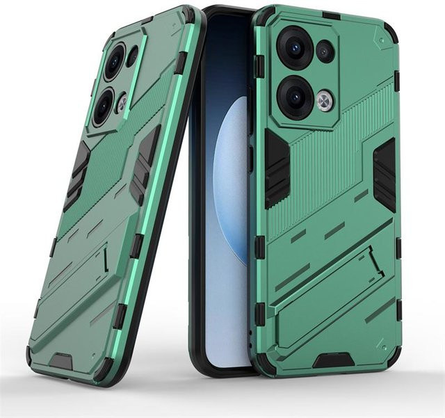 Stoßfeste Rüstungshülle mit Magnetischem Halter und Ständer für OPPO Reno 13, Reno 12, Reno 11 Pro und Reno 11F 5G in Grün - Bild 1