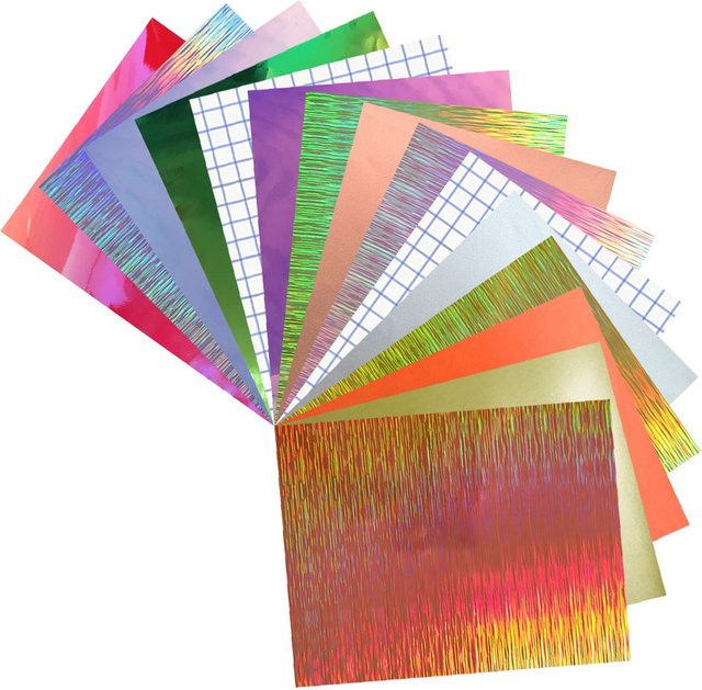 Selbstklebende Bastel-Vinyl-Schnittfolie für DIY-Projekte, 15 Blatt, Multicolor, B/H: 30,5 x 25,4 cm - Bild 1