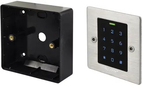 Sygonix SY-6121664 Code-Tastatur mit RFID und Touchscreen, silber, IP66, für Unterputz oder Aufputz, 12 V/DC bis 18 V/DC - Bild 1