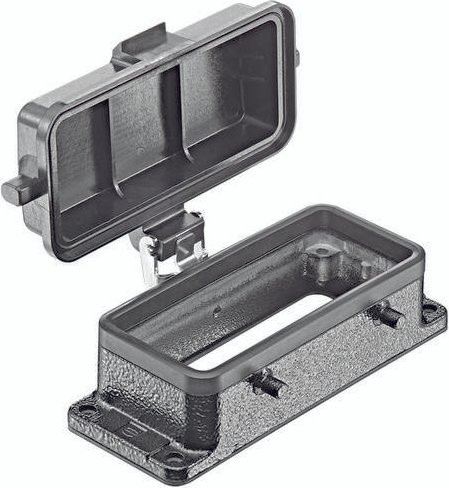 HARTING Anbaugehäuse 09 30 716 0302 in Schwarz und Grau aus Aluminium - Bild 1