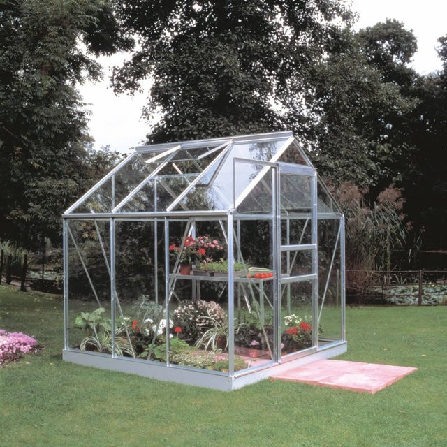 Halls Gewächshaus Popular aus Aluminium in Silber mit 3 mm Sicherheitsglas, 3,8 m² - Bild 1