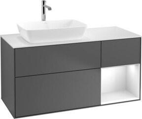V&B Waschtischunterschrank Finion mit Wandbeleuchtung, Anthrazit lackiert, Breite: 120 cm, Tiefe: 50,1 cm, Höhe: 50,1 cm - Bild 1