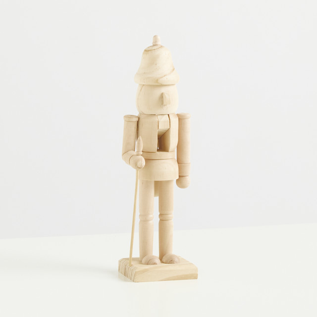 Beige Holzfigur mit Zepter von Green Living - Bild 1