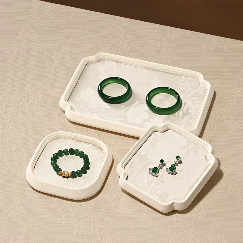 Oirlv Schmucktablett im orientalischen Stil aus Keramik für Ringe, Armbänder und Schmuckdisplay, erhältlich in Gold, Silber, Beige und Weiß - Bild 2