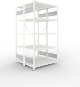 META Steckregal S3 CLIP 230 DGR mit 10 Böden, Farbe: RAL 7035 Grau, B/T/H: 200 x 100 x 50 cm - Bild 1
