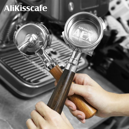 AliKisscafe Kaffee-Siebträger mit Doppelauslauf für GAGGIA Classic Pro Espresso-Maschine, 58 mm, Silber, Edelstahl