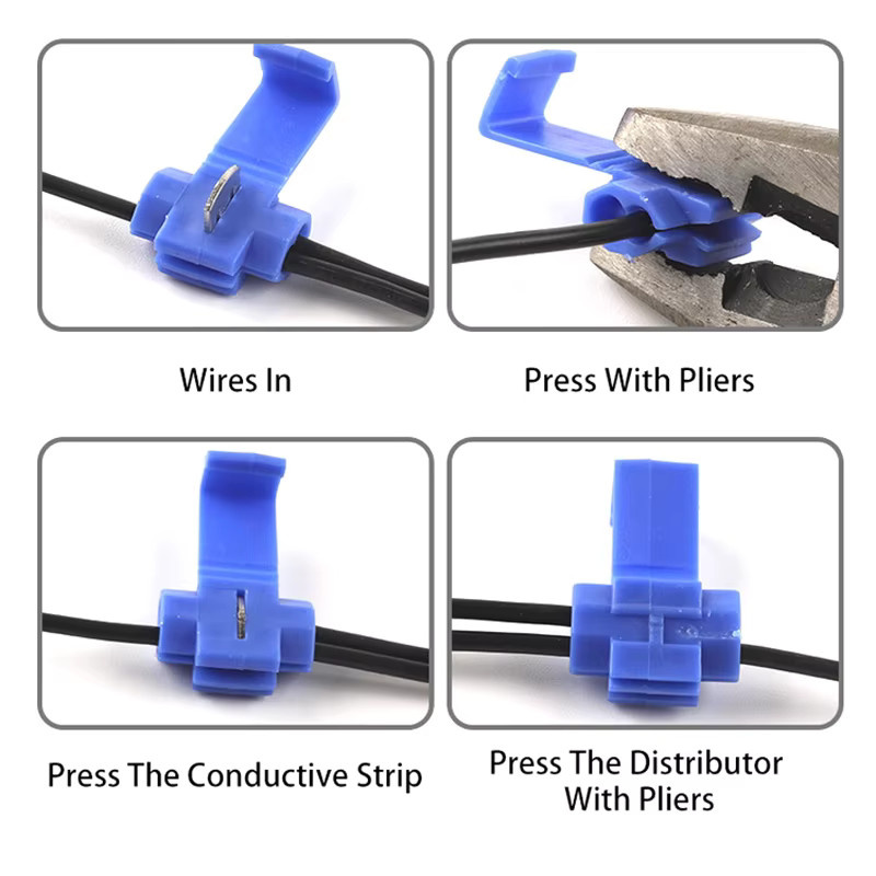 Scotch Lock Elektrische Schnellverbinderklemmen Drahtkabelanschlüsse zur zerstörungsfreien Verbindung ohne Crimp für AWG 22-18 - Bild 3