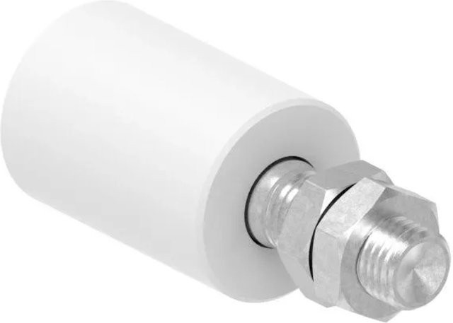 FeNau Führungsrolle aus Nylon und Edelstahl V2A in Silber und Weiß, Durchmesser: 40 mm, Höhe: 60 mm, Gewinde: M16 - Bild 1
