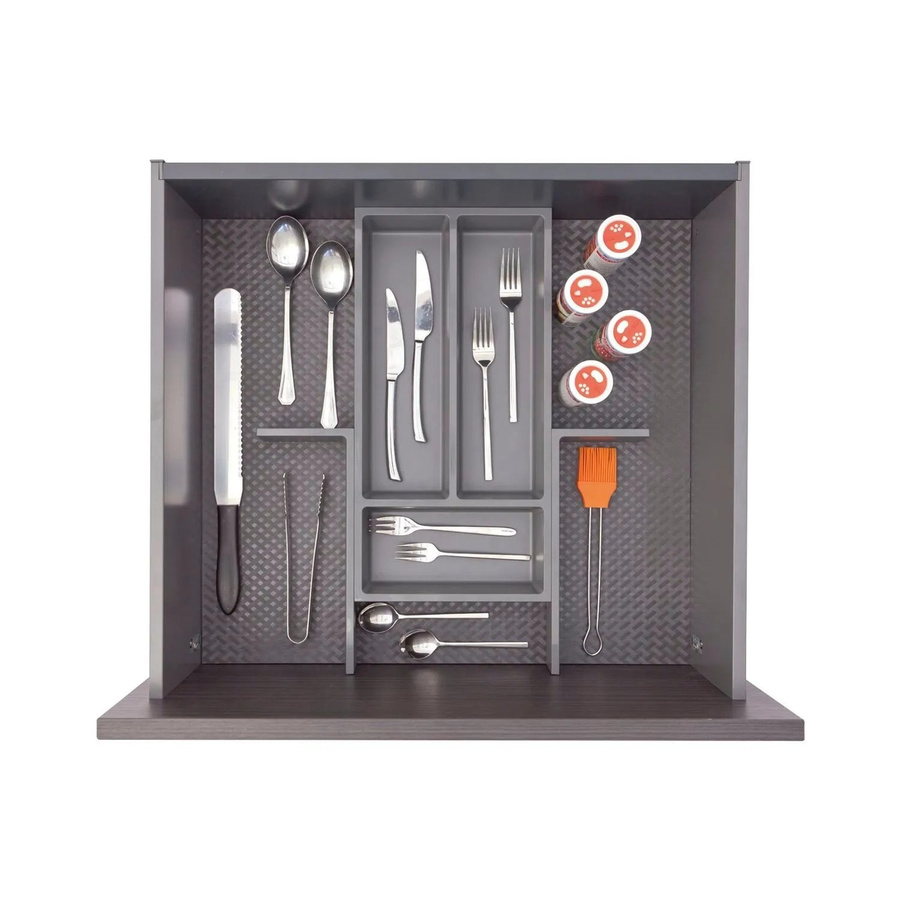 Ninka Besteckeinsatz mit Trenner Basis-Set 4 aus Kunststoff in Dunkelgrau, Tiefe: 55 cm - Bild 2