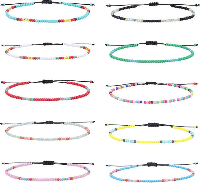 Fußkettchen Boho, Glasperlen, Bunt, Damen - Bild 1