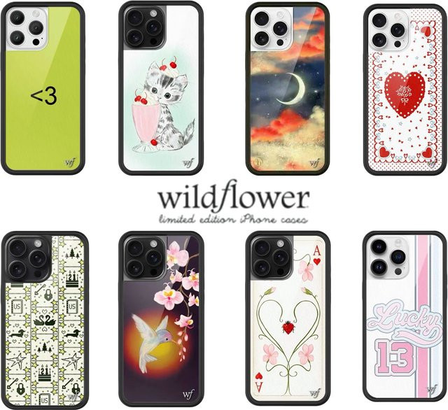 Wildflower Cases Handyhülle mit Kätzchen und Mond-Poker-Design für iPhone 12 13 14 15 16 17 Pro Max Plus, Multicolor - Bild 1