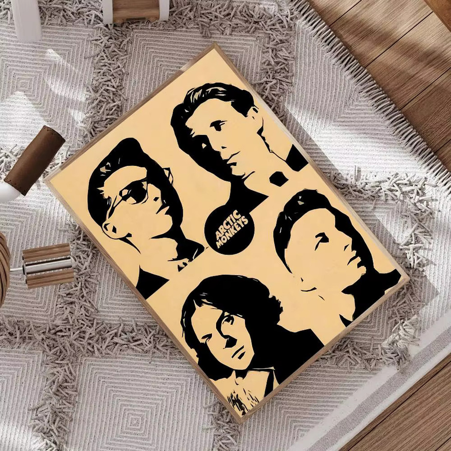 Arctic Monkeys Rockband Wandaufkleber im Vintage-Stil als DIY Klebeposter für deine Wohnzimmer- oder Bar-Dekoration, mehrfarbig - Bild 4