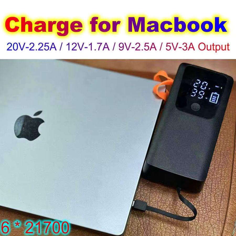 ifew Powerbank-Gehäuse für 21700 Akkus, 45W DIY Mobile Stromversorgung in Schwarz - Bild 2