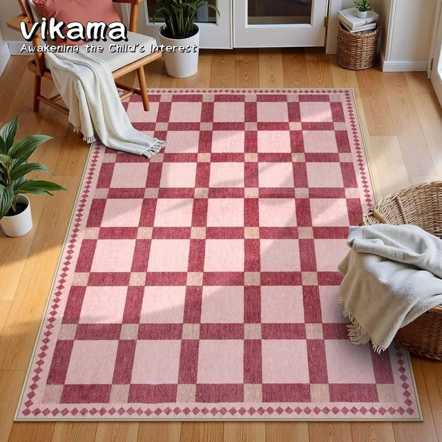 VIKAMA Kristall-Samt-Teppich in Modernem Design für Wohnzimmer und Schlafzimmer, Rechteckig, Farbe: Plain - Bild 1