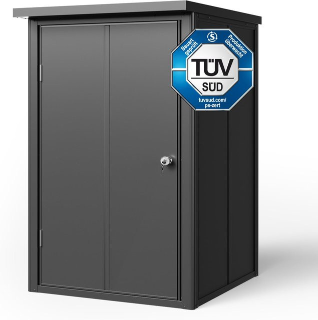 GFP Primeyard Geräteschrank FRANZ aus Metall mit Boden in Anthrazit, B/T/H: 84 x 156 x 131 cm - Bild 1
