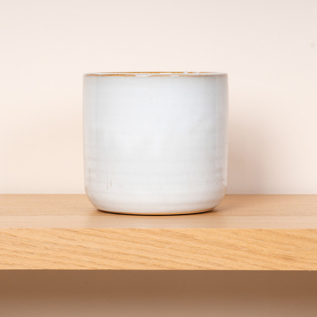 Keramik Übertopf BLUME2000 reaktiv in Creme/Beige/Weiß, Durchmesser: 15 cm, Höhe: 15 cm - Bild 1