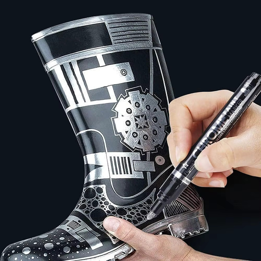 Chrom-Spiegel-Lackmarker Set mit reflektierender Tinte in Silber und Gold, 2mm Strichstärke für Auto-Styling, Modellbau und Handwerk auf Metall, Holz oder Kunststoff - Bild 3