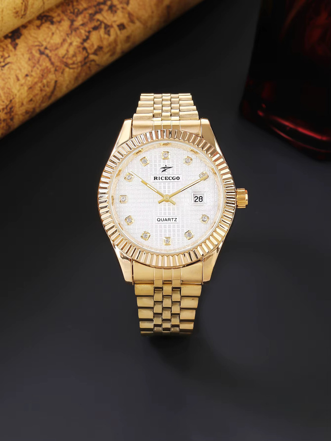 RICECGO Armbanduhr Quarz, Edelstahl, Weiß, Herren - Bild 2