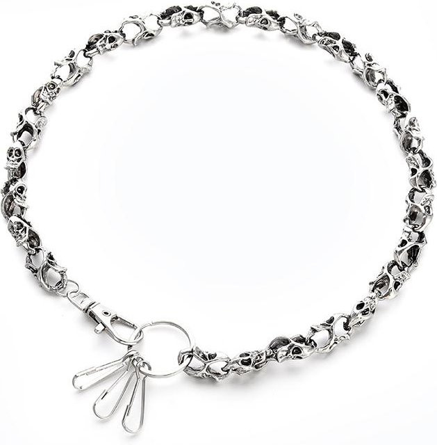 Taillenkette Herren, Totenkopf, Zinklegierung, gray - Bild 1