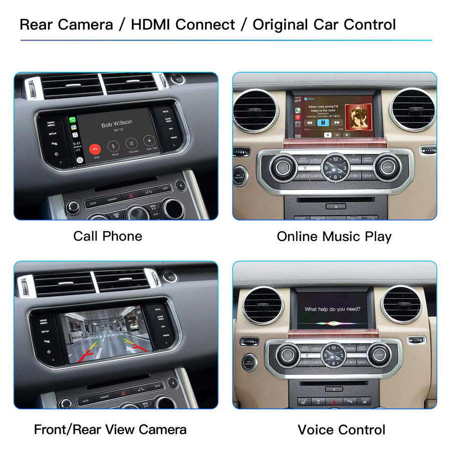 CARABC Drahtloses CarPlay und Android Auto Modul mit Mirroring Decoder und AirPlay in Schwarz für Land Rover, Jaguar Discovery 4, Evoque, Freelander 2, XE, XF und XJL - Bild 4