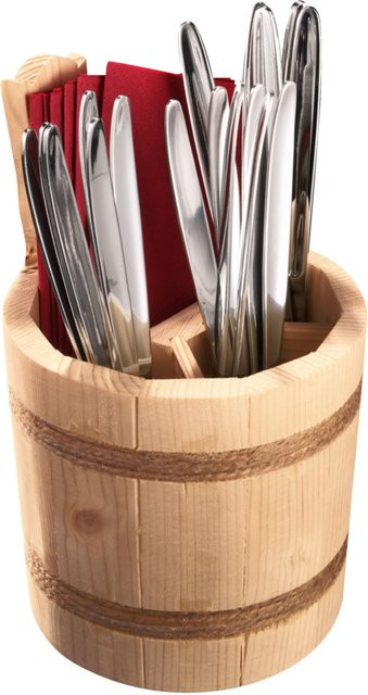 PULSIVA Tisch-Besteckbehälter Alla in Natur, Durchmesser: 16 cm, Höhe: 14 cm - Bild 1