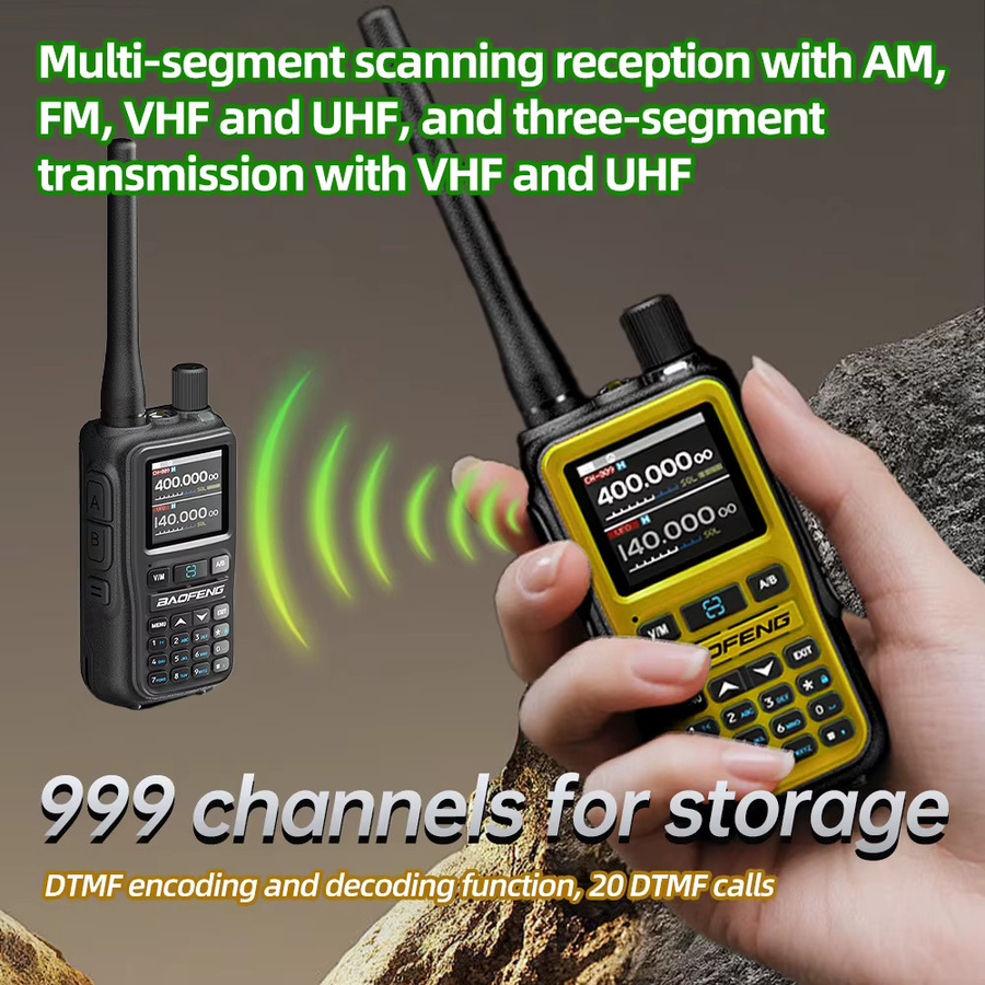 Baofeng UV-5R Mini Walkie Talkie Set mit Bluetooth und USB-C Ladegerät in Schwarz oder Grau - Bild 3