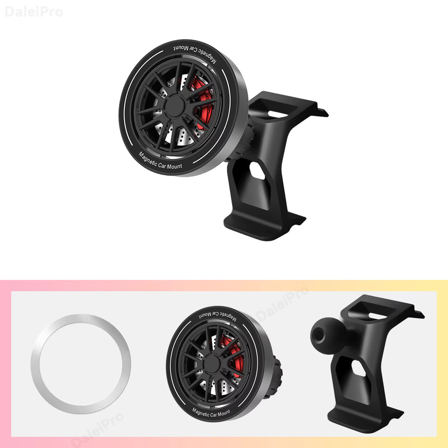 Magnetische Handyhalterung mit Luftstromkühlung für VW Tiguan und Tayron, 360 Grad drehbar, Schwarz - Bild 6