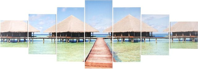 MCW Leinwandbild Beach 7-teiliges Set Multicolor auf Keilrahmen B: 245 cm, H: 87 cm - Bild 1