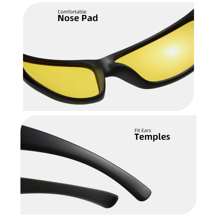 VIVIBEE Sportsonnenbrille, Unisex, Vollrand, Gelb, Schwarz, Kunststoff - Bild 2