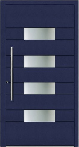 KNOCK Aluminium-Haustür Marte in Stahlblau mit Glaseinsatz und RC2-Schutz - Bild 1