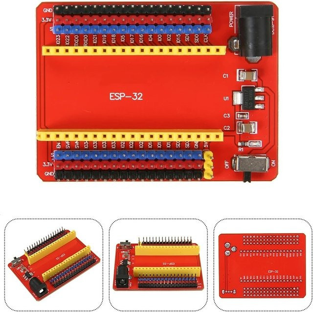 ESP32-Kernentwicklungs-Erweiterungsplatine mit WROOM-32-Modul in Rot - Bild 1