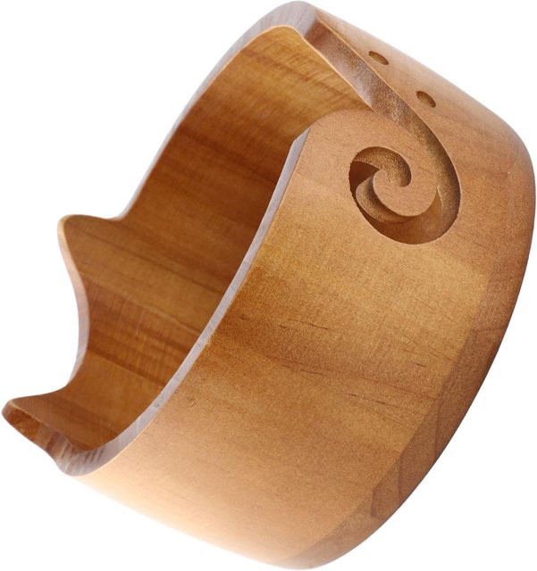GoolRC Garnschale aus Holz in Katzenform als Häkel-Organizer und Spender, Farbe: Braun, B/T/H: 16 x 16 x 10 cm - Bild 1