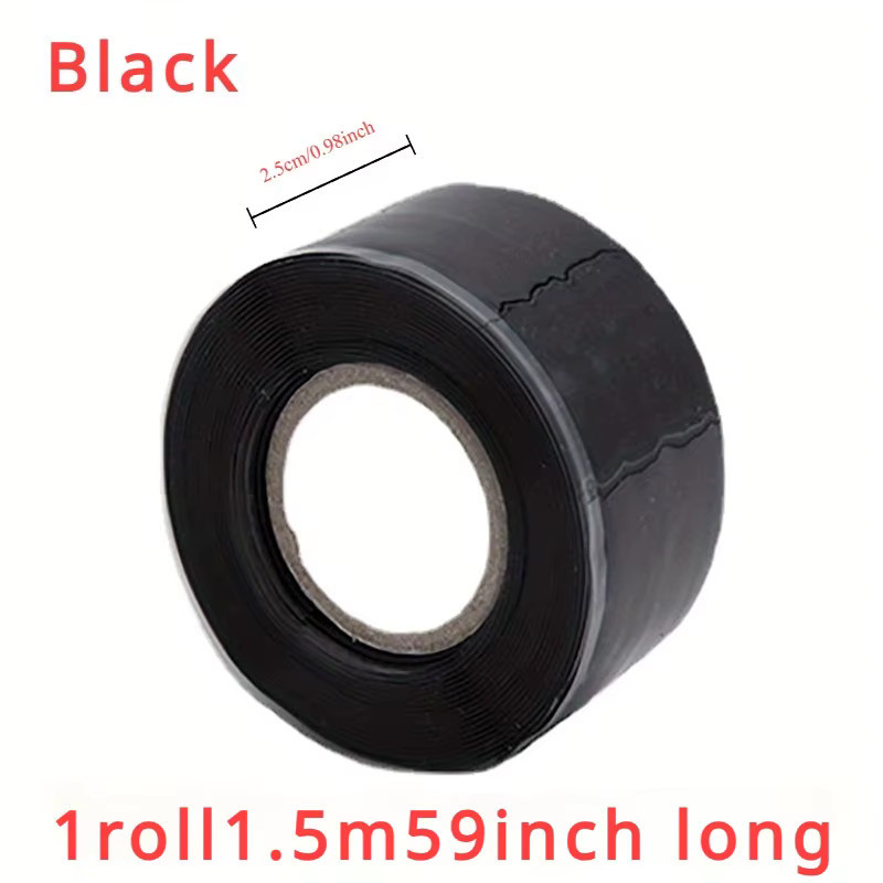 Wasserdichtes selbstverschmelzendes Silikonband in Schwarz zur Leckreparatur und Isolierung - Bild 2
