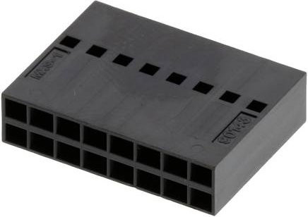 Molex Buchsengehäuse-Kabel Schwarz, 16 Polzahl, Rastermaß: 2.54mm - Bild 1