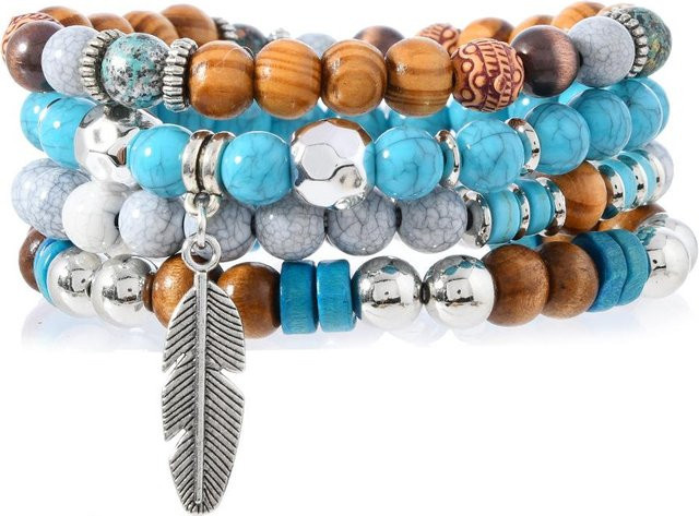 Fashion Maker 2 Perlenarmbänder, Türkis, Naturstein, Herren - Bild 1