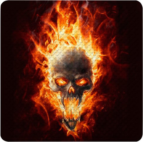 Sanilo Badematte Totenkopf in Flammen, quadratisch, Braun, 53 x 53 cm - Bild 1